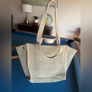 Margot suede handbag w/wristlet
